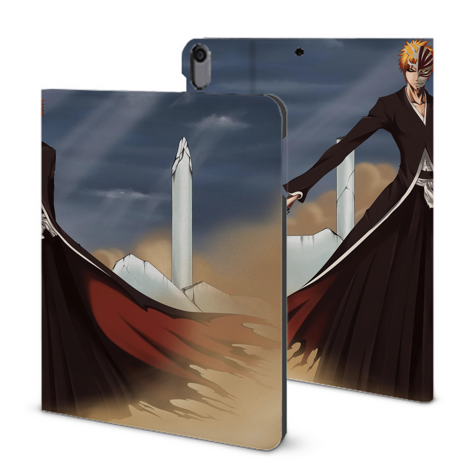 （画像用） ブリーチ BLEACH IPad ケース ブック型 PUレザー TPU 耐衝撃 軽量 薄型 ペン収納なし 全面保護 IPad 各モデル対応